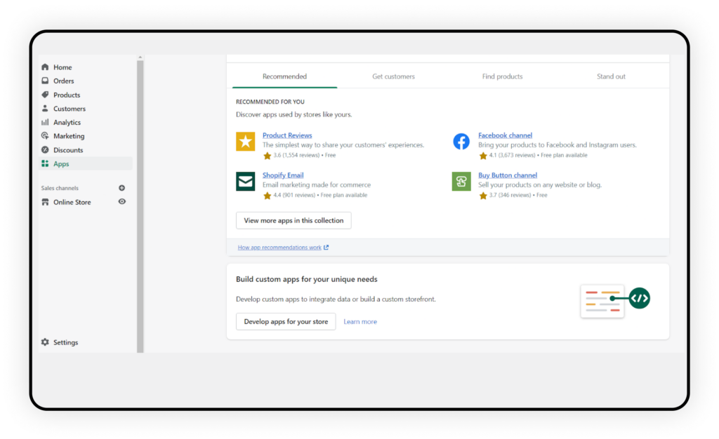 Develop Apps store